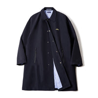 ネイビー レン コットンステンカラーコート