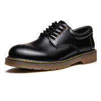 ブラック シンジ レザープレーントゥシューズ