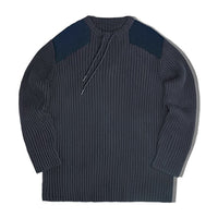 ネイビー ショウタ リブニットセーター