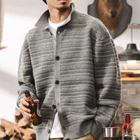 タケル リブニット ボタンカーディガン