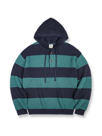 レオ ボーダー ニット パーカ