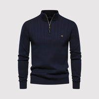 ショウ ハーフジップ リブニット セーター