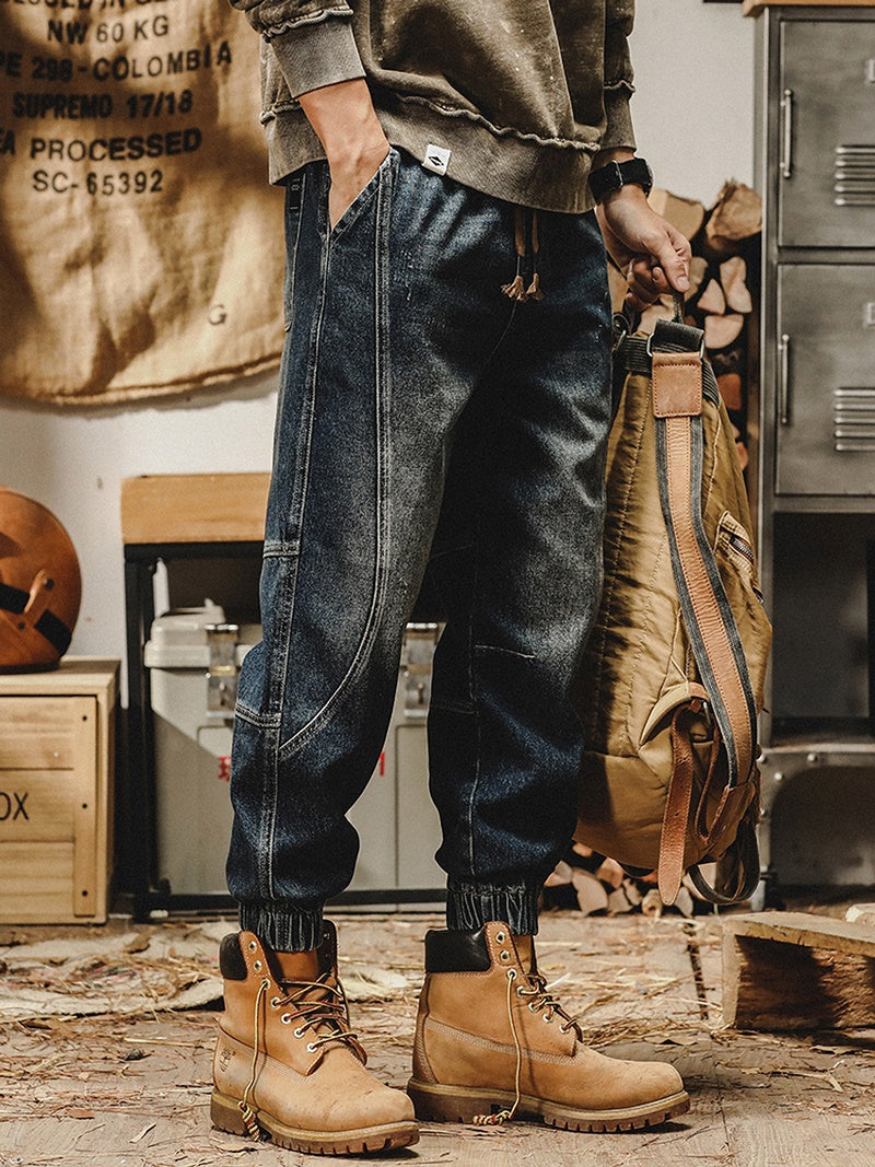 ユウマ インディゴ デニムジョガーパンツ