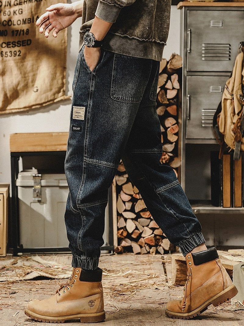 ユウマ インディゴ デニムジョガーパンツ