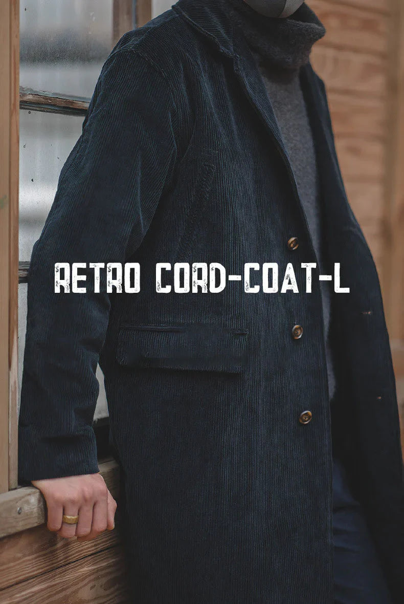 ネイビー シュウ コーデュロイロングコート