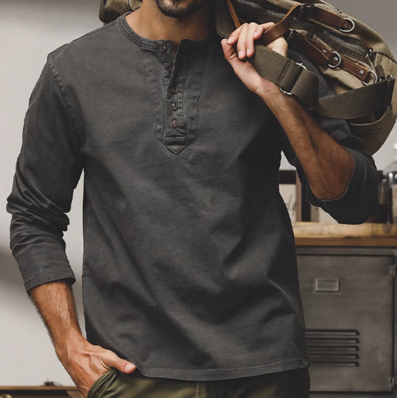 タケルヘンリーネックロングスリーブシャツ