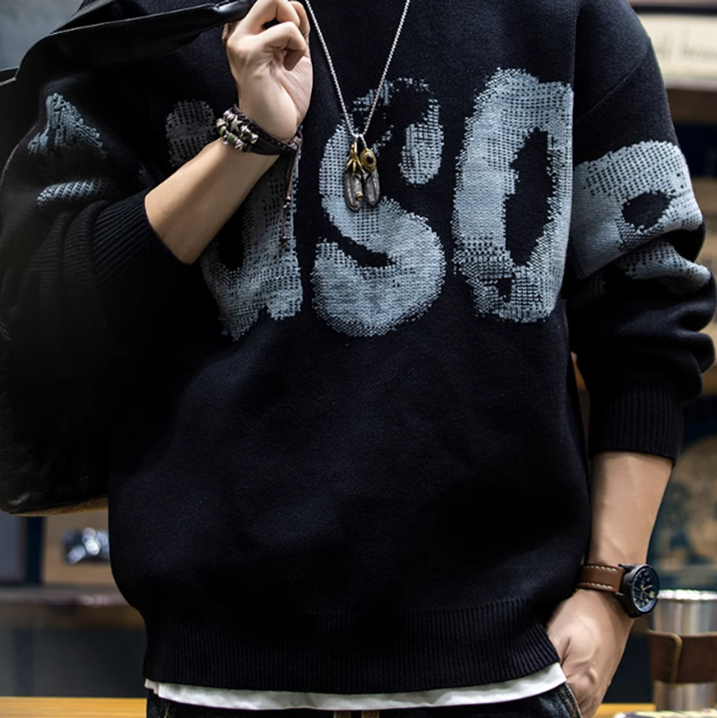 ユウト グラフィック クルーネック セーター