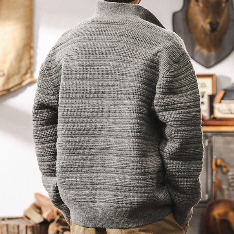 タケル リブニット ボタンカーディガン