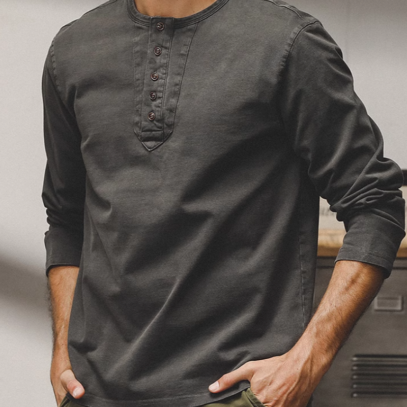 タケルヘンリーネックロングスリーブシャツ