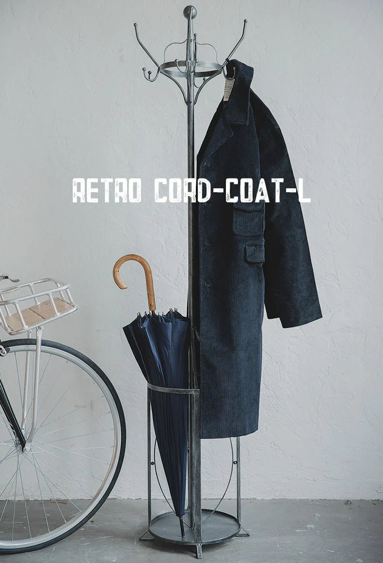 ネイビー シュウ コーデュロイロングコート