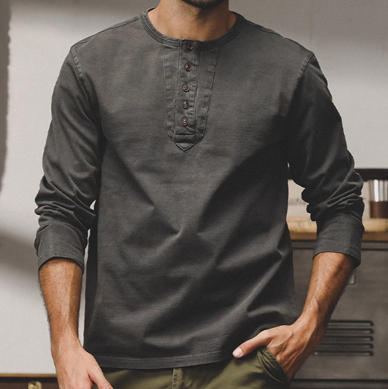 タケルヘンリーネックロングスリーブシャツ