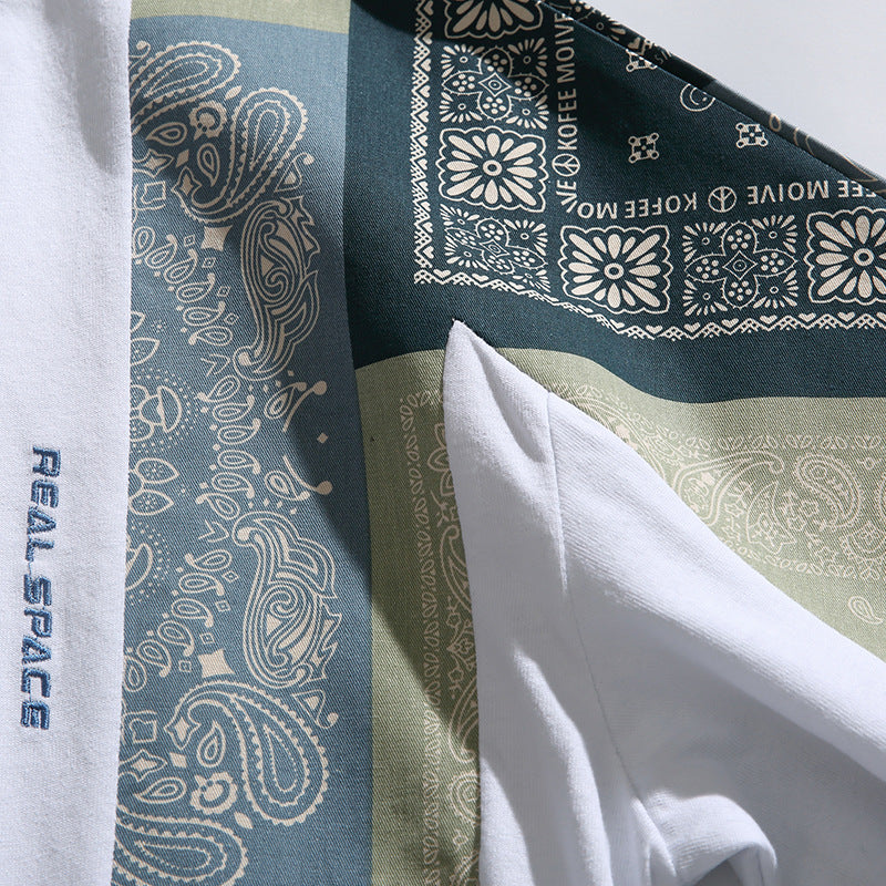 バンダナスリーブ パッチワークTシャツ