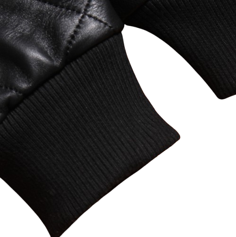 ブラックリクキルティングレザージャケット