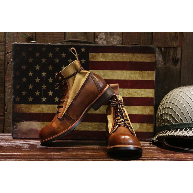 ブラウン タカシ レザーフィールドブーツ