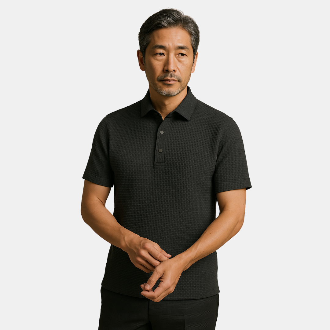 MITSUO | テクスチャードニットポロシャツ