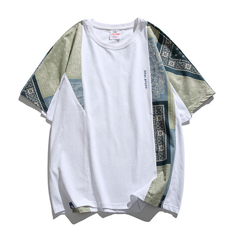 バンダナスリーブ パッチワークTシャツ