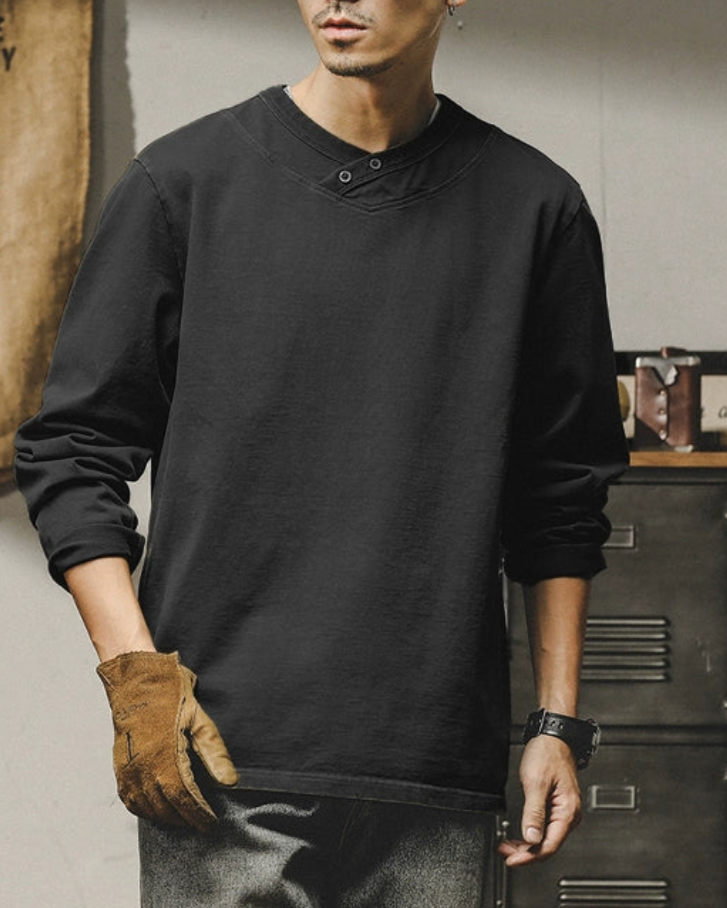 ダブルカラーロングスリーブスウェット