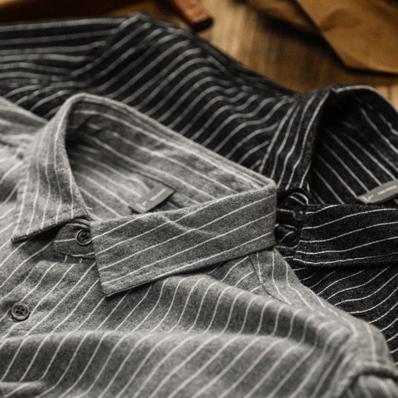 カサイストライプカジュアルシャツ