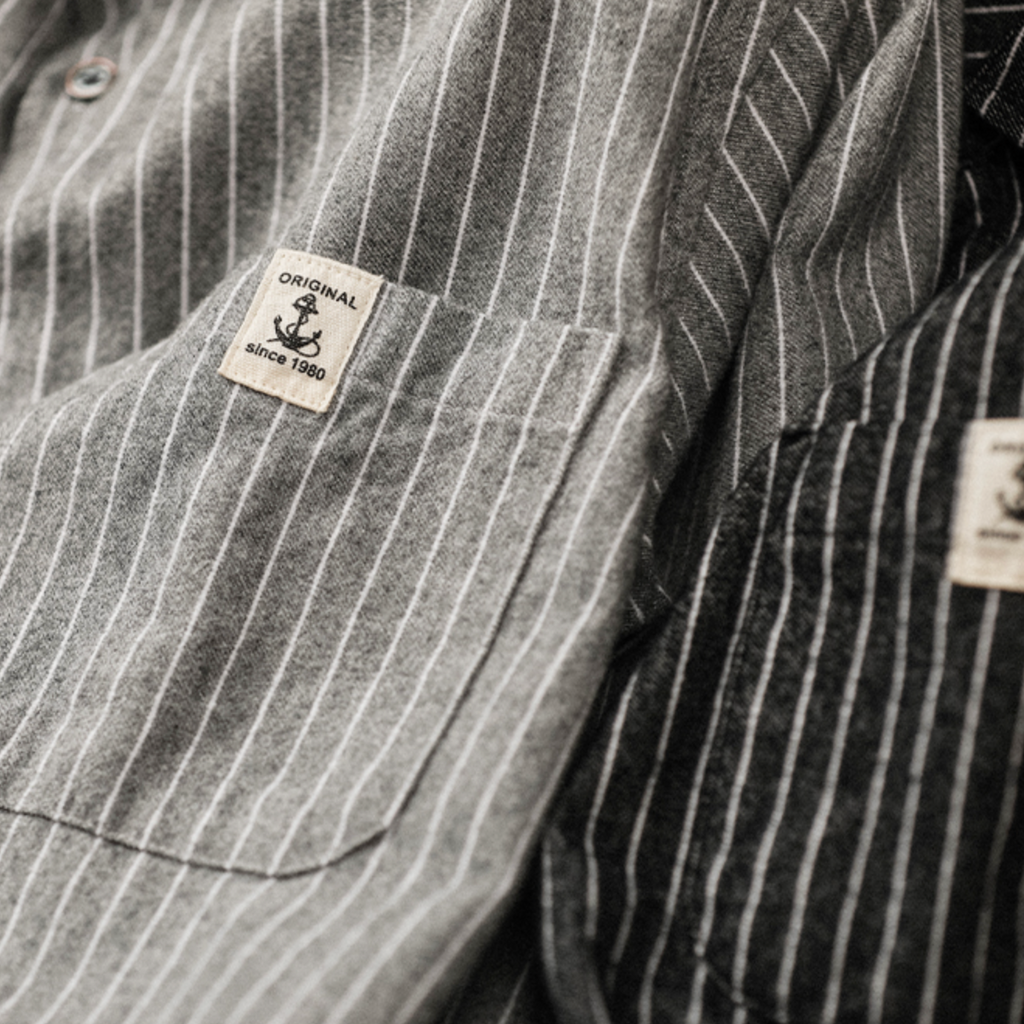 カサイストライプカジュアルシャツ