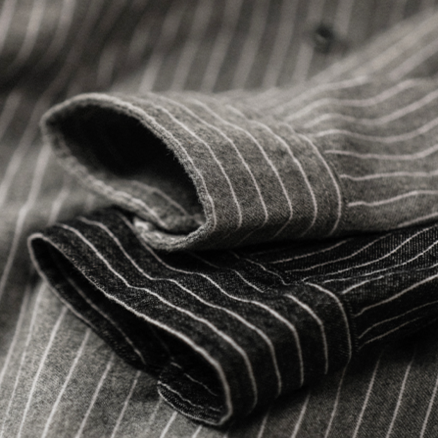 カサイストライプカジュアルシャツ