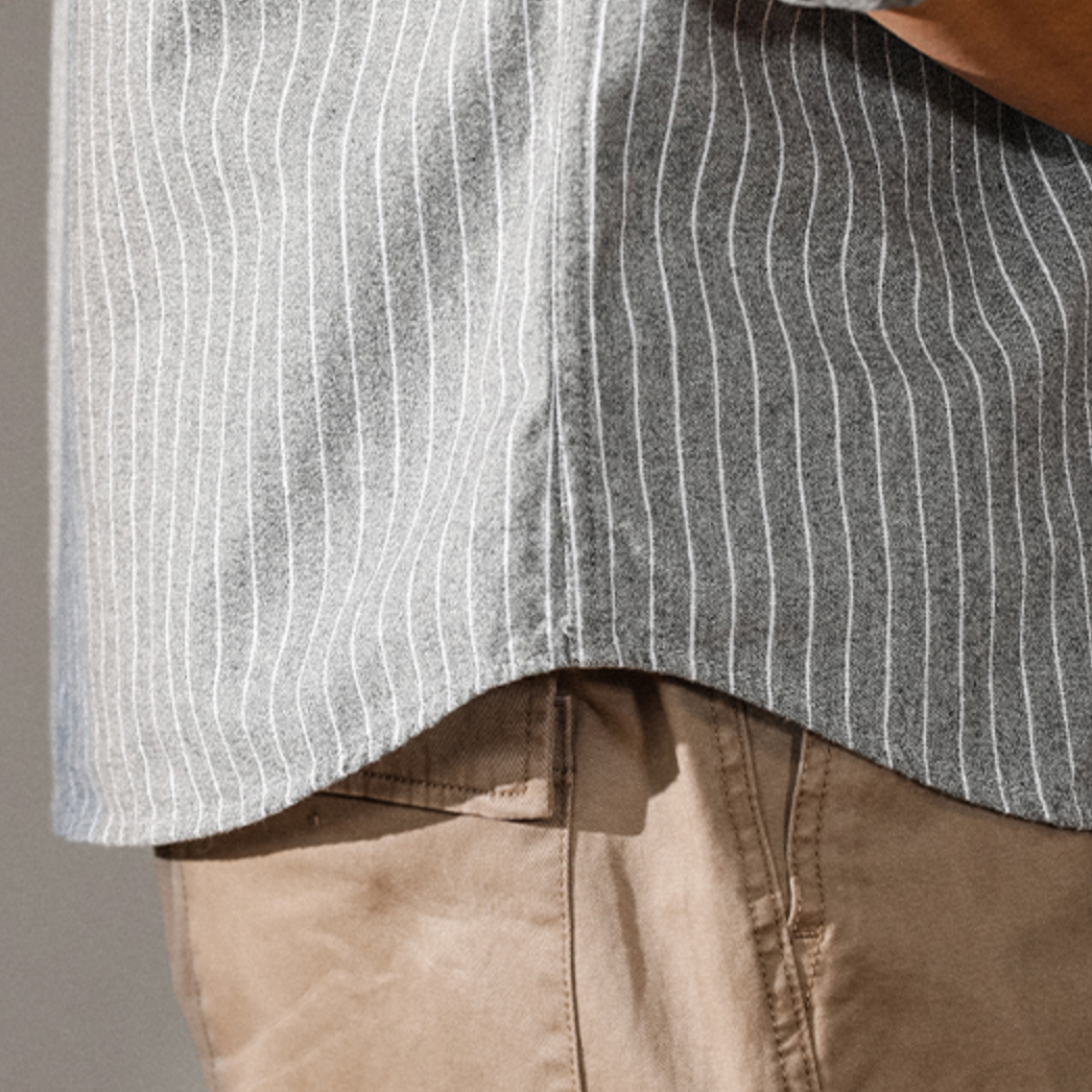 カサイストライプカジュアルシャツ