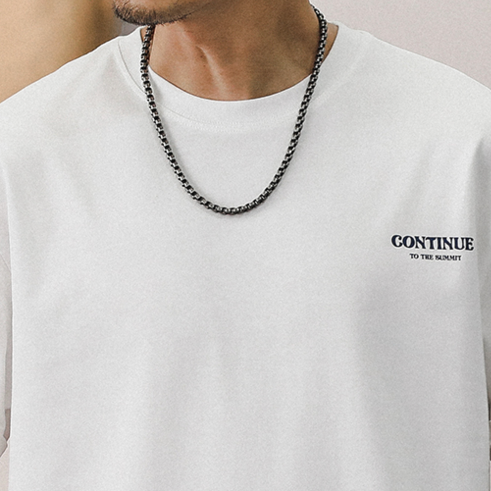 メンズ コットンアウトドアバックプリントTシャツ — ネイチャーグラフィックのビッグシルエット半袖