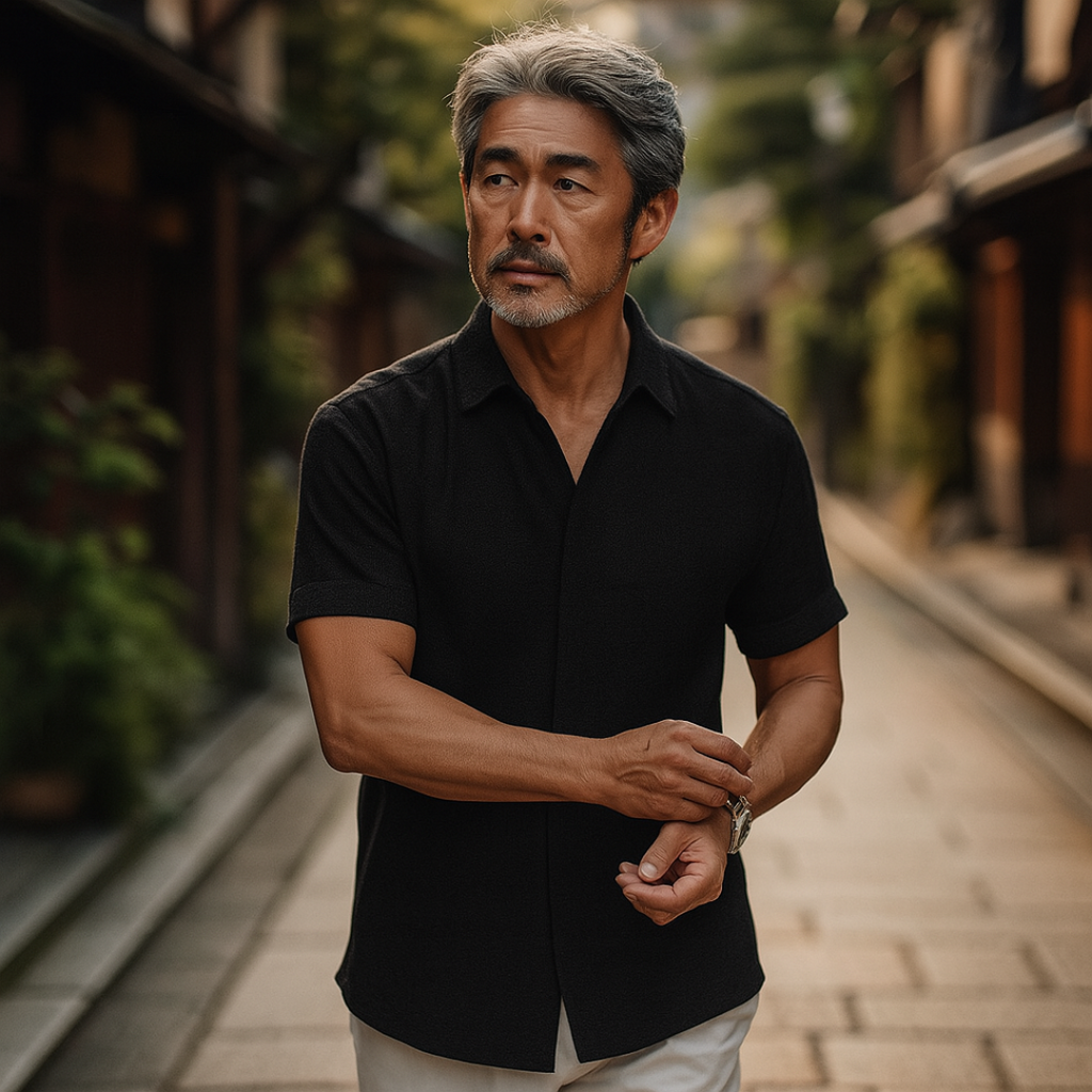 ベーシックオープンカラーポロシャツ