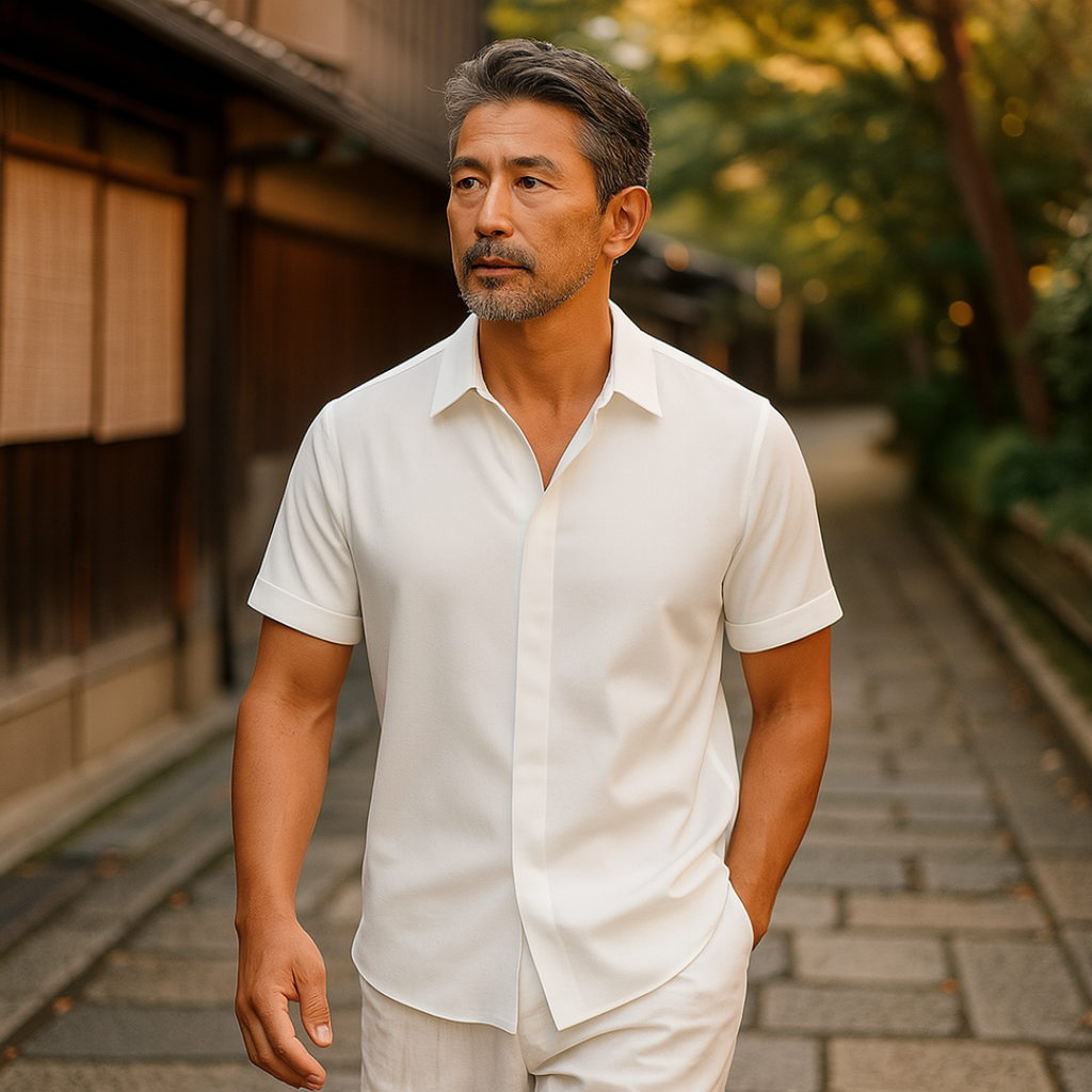 ベーシックオープンカラーポロシャツ