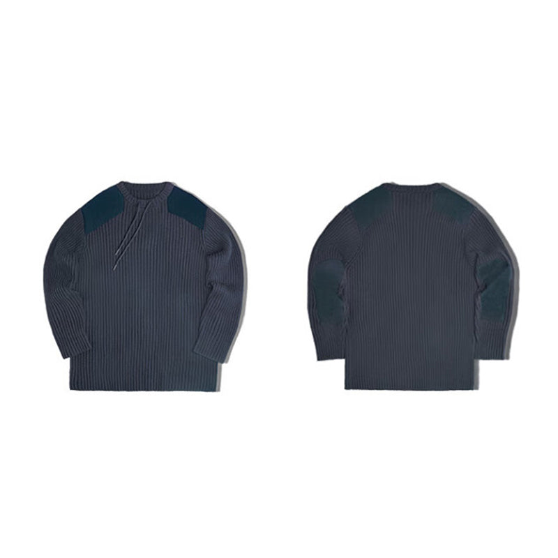 ネイビー ショウタ リブニットセーター