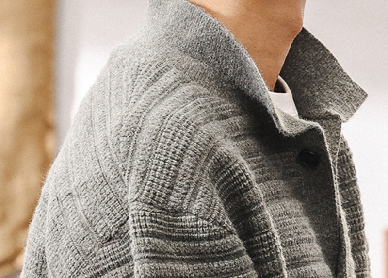 タケル リブニット ボタンカーディガン