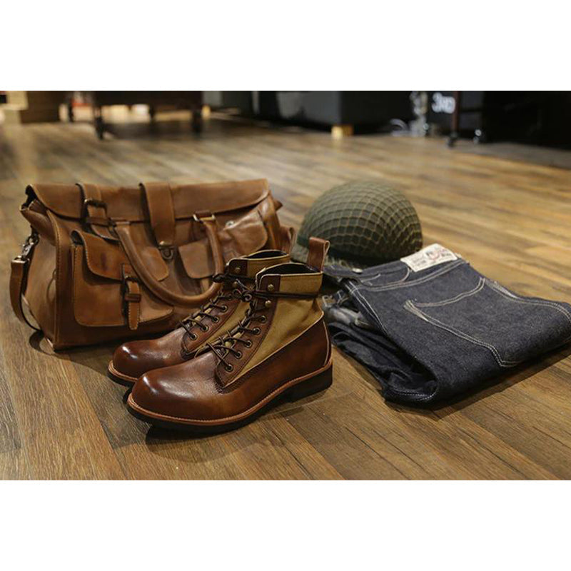 ブラウン タカシ レザーフィールドブーツ