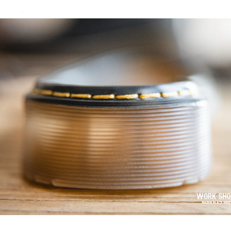 ブラック シンジ レザープレーントゥシューズ