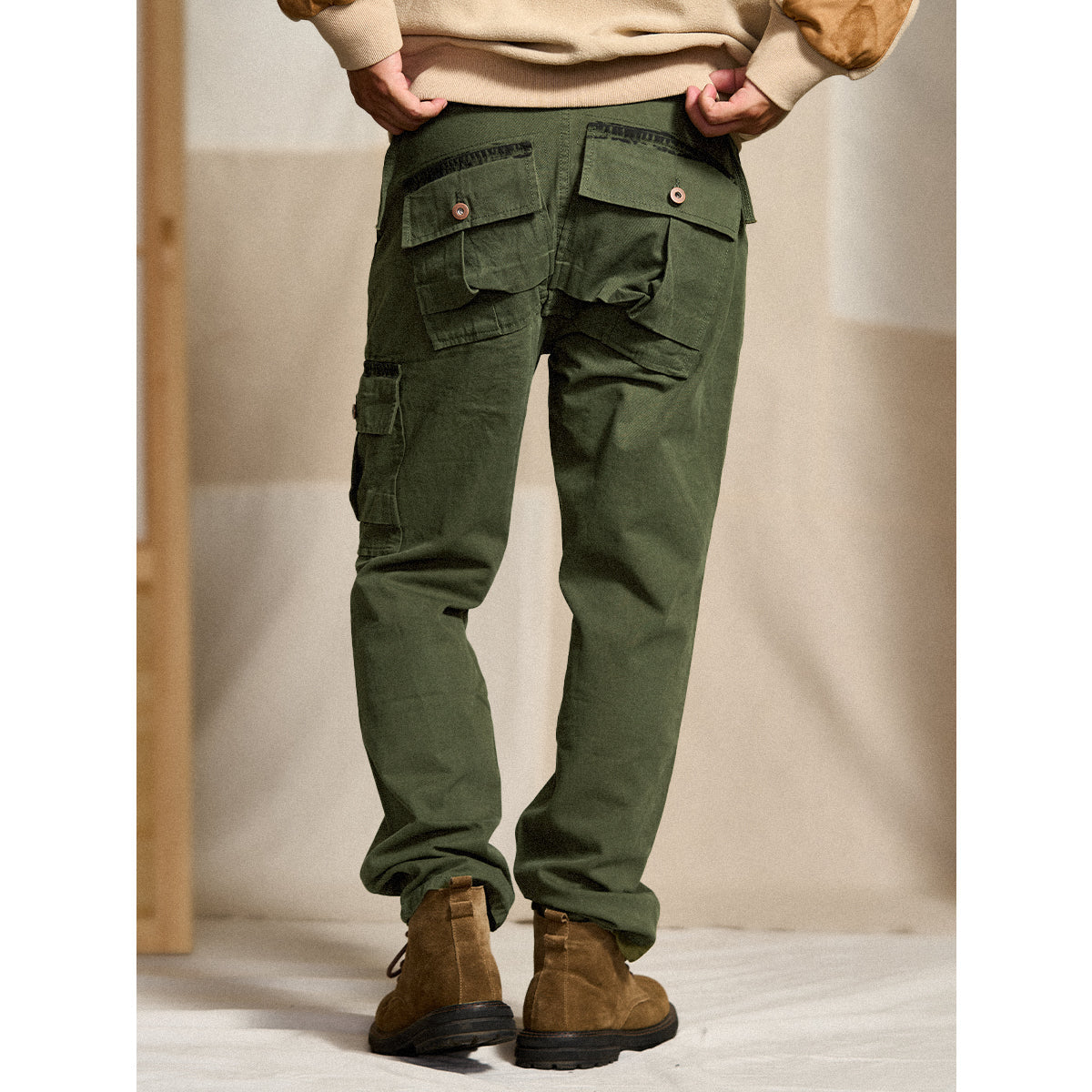 オリーブ ショウ カーゴワークパンツ