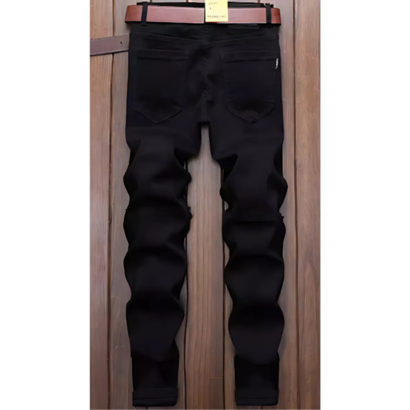 アキラ ブラック ストリートリップ デニムパンツ