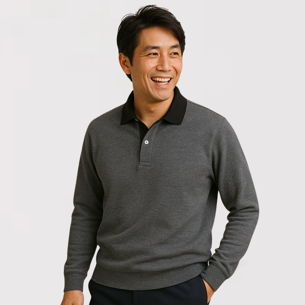 マコト コントラストカラー ポロスウェット