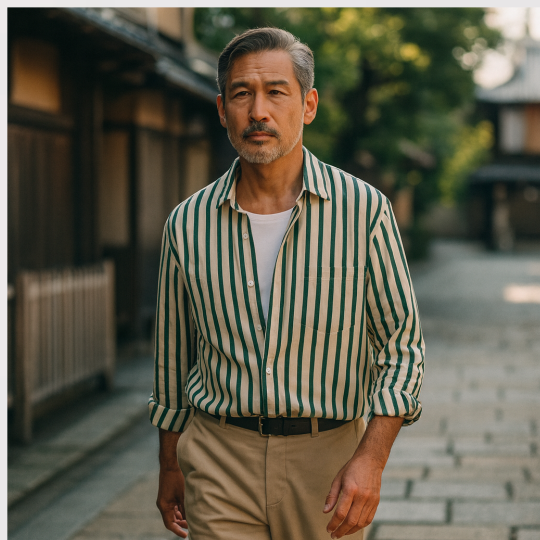 KENJAKU | ストライプレギュラーカラーシャツ