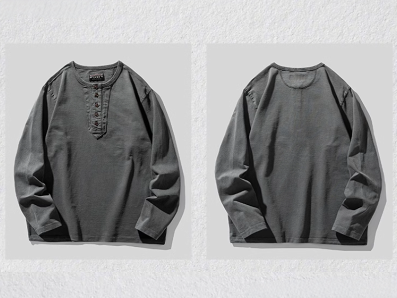 タケルヘンリーネックロングスリーブシャツ