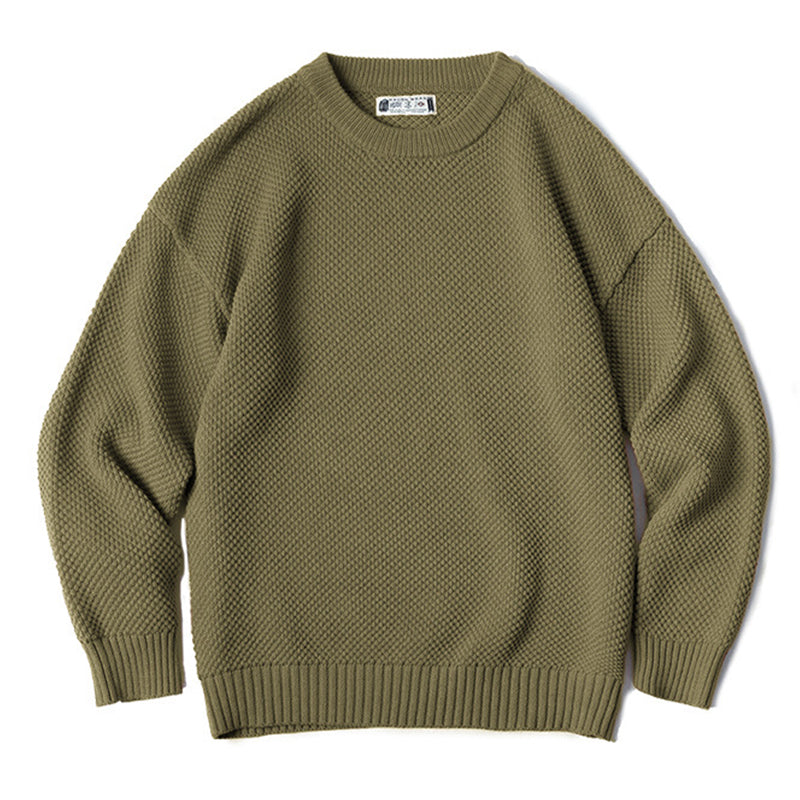 タクミ クルーネック ワッフルニットセーター