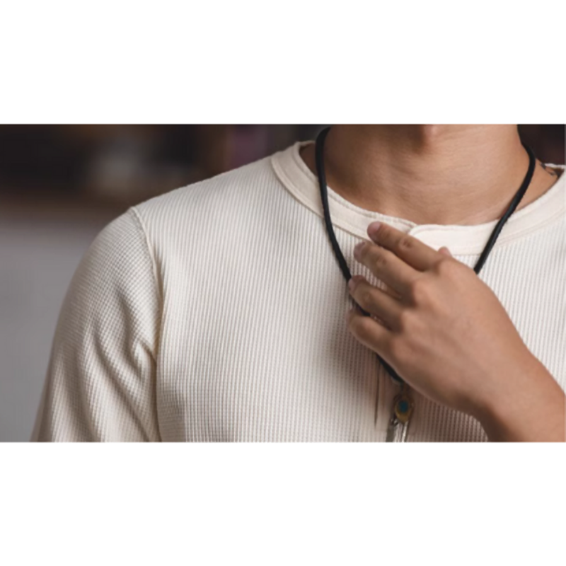 ホワイトリュウヘンリーネックワッフルシャツ