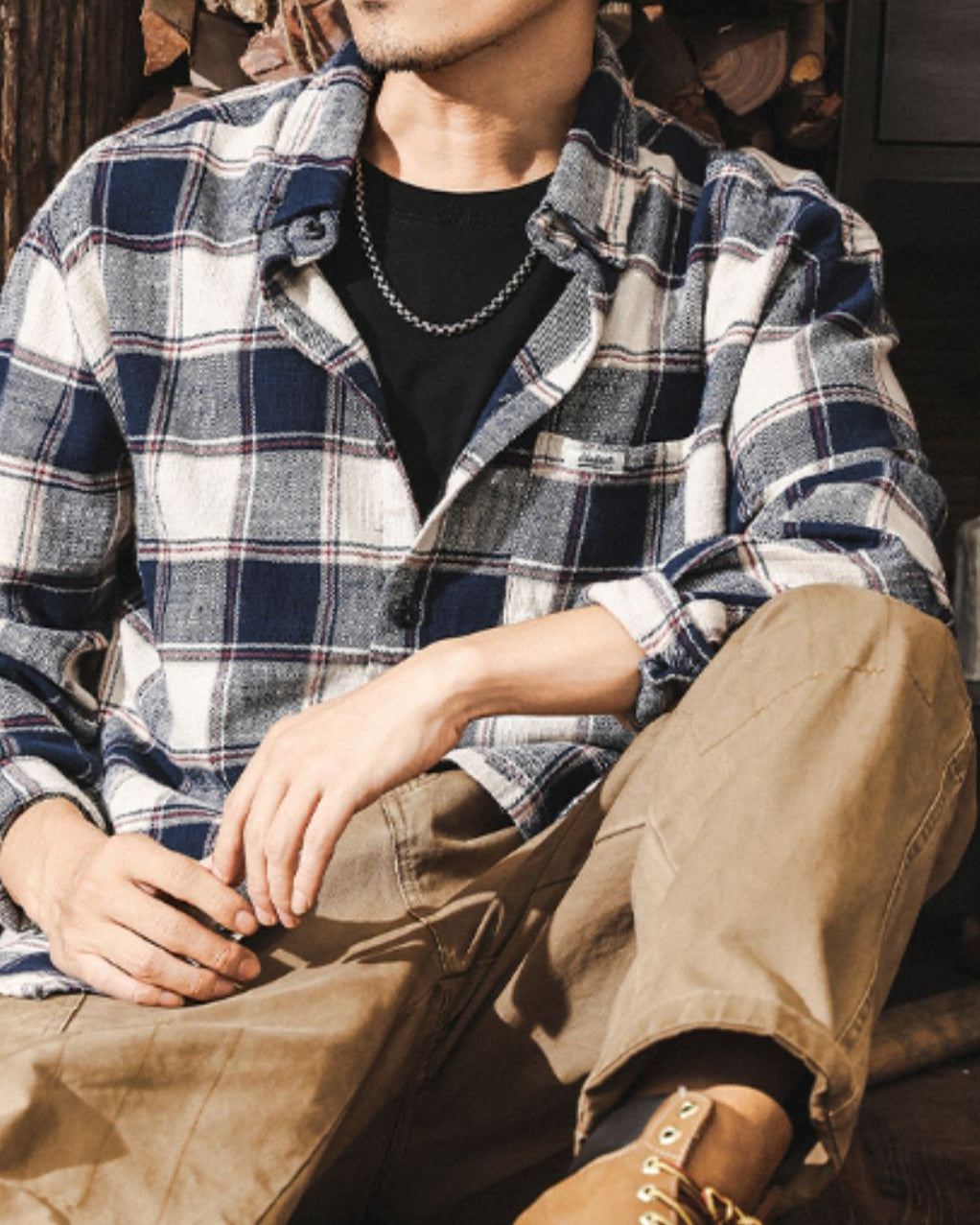 チェックフランネルシャツ