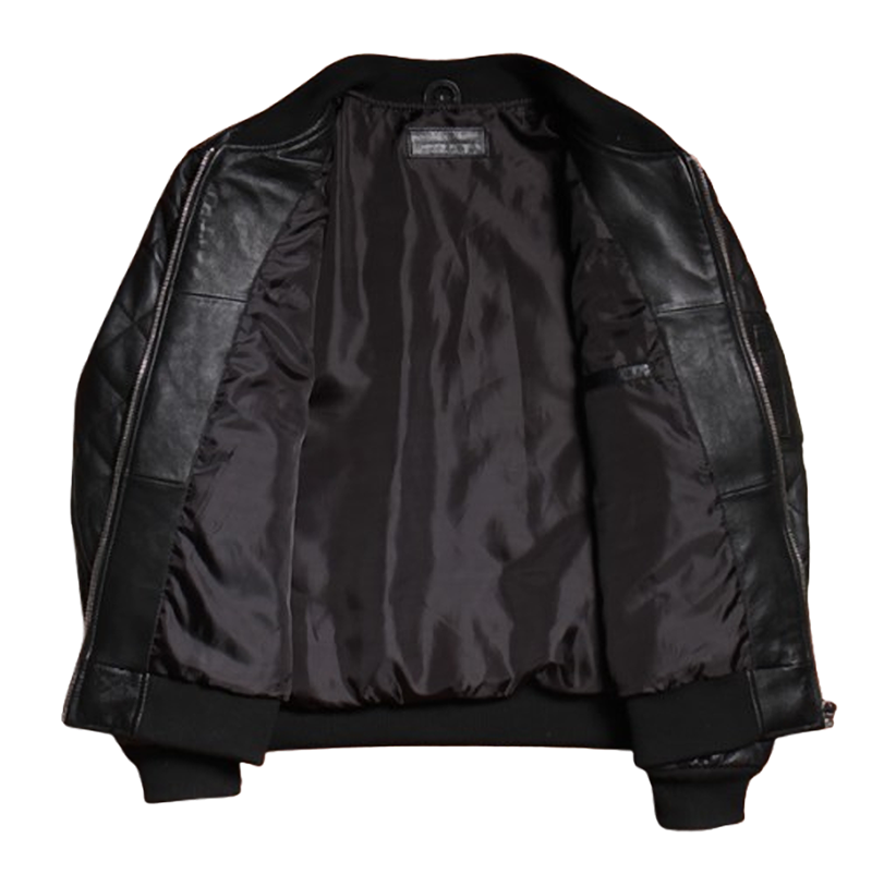 ブラックリクキルティングレザージャケット