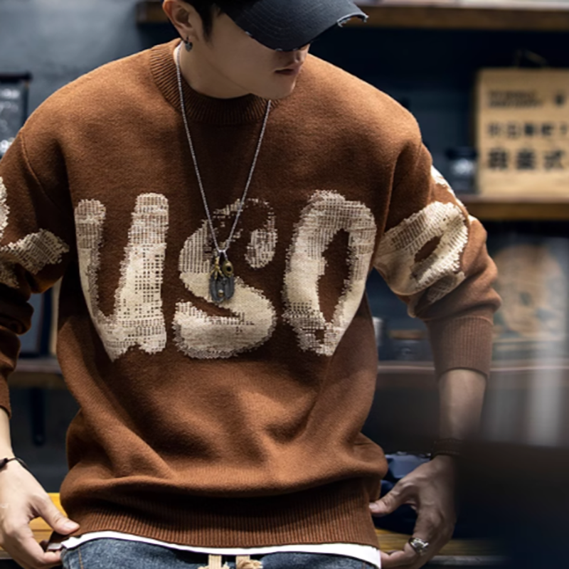 ユウト グラフィック クルーネック セーター