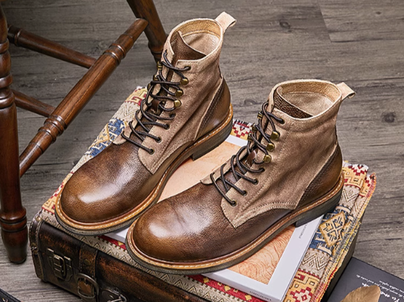 ハルオ レザーミックス ブーツ