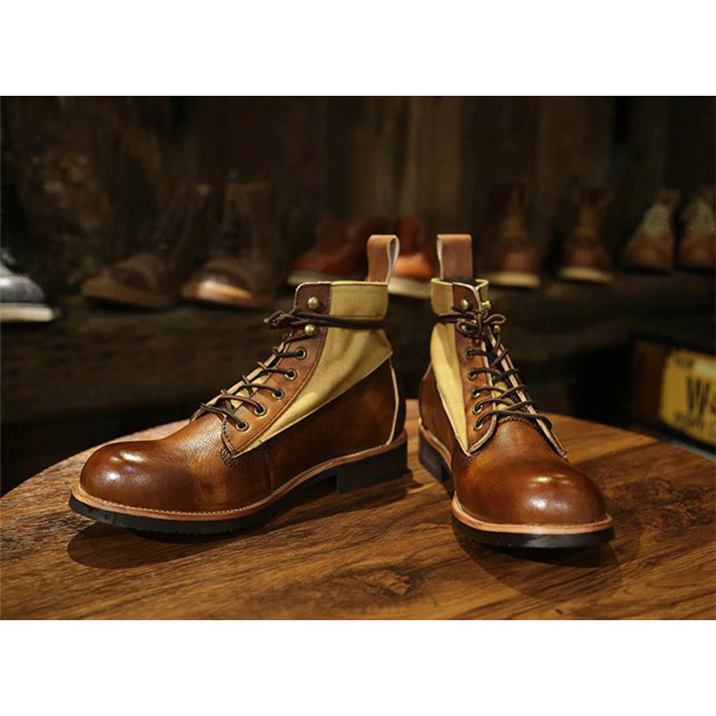 ブラウン タカシ レザーフィールドブーツ