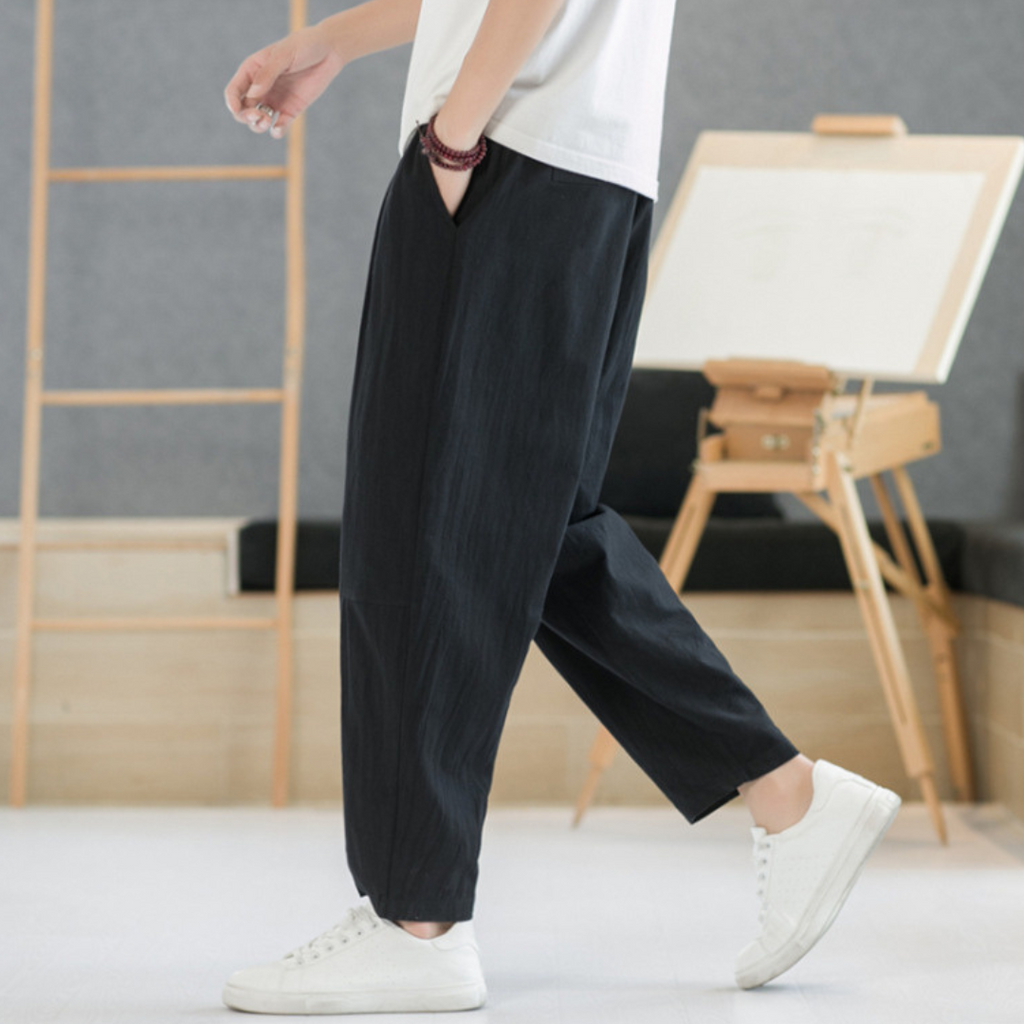 ハル リネンブレンド リラックスパンツ