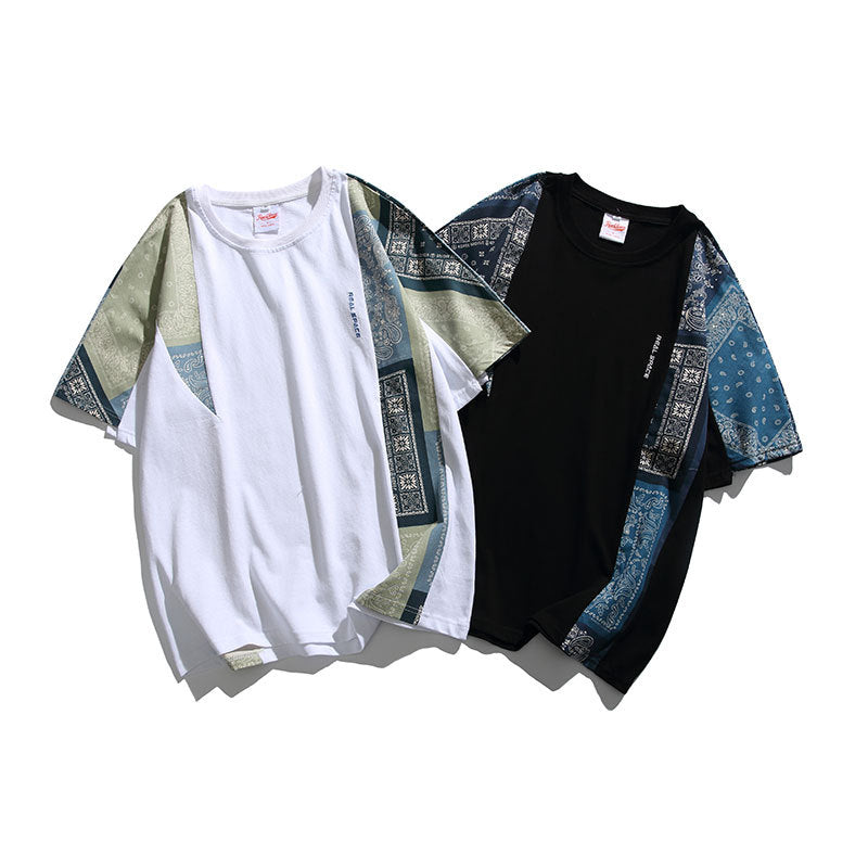 バンダナスリーブ パッチワークTシャツ
