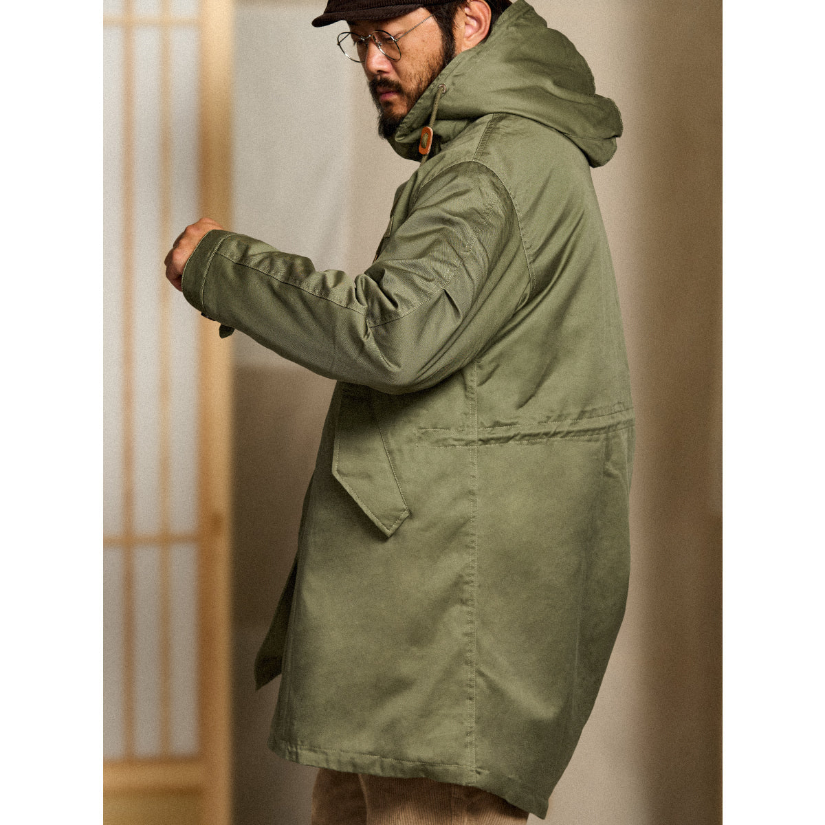 オリーブ タケル ミリタリーフードモッズコート