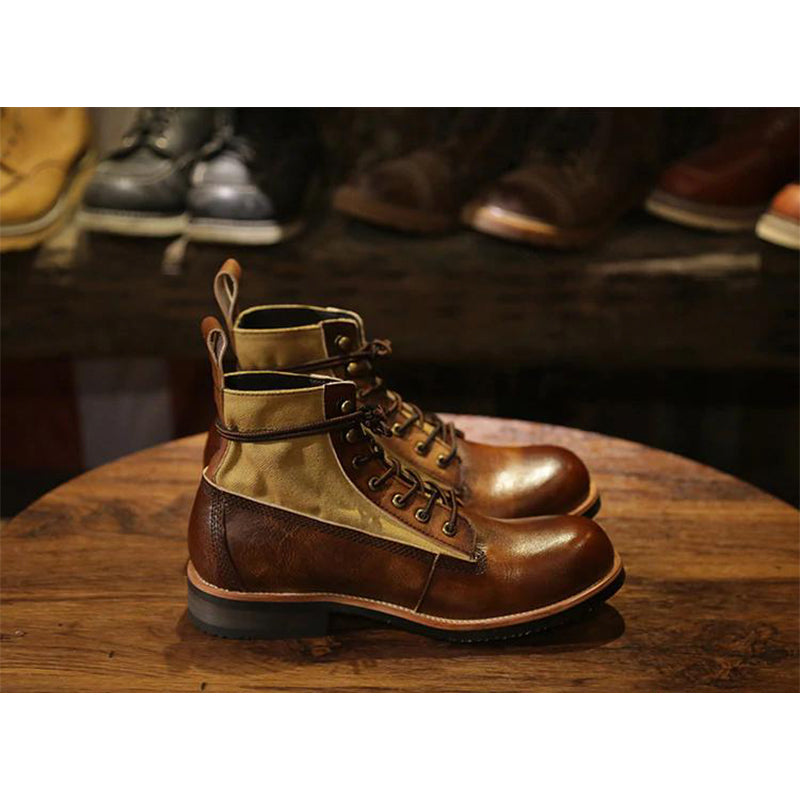 ブラウン タカシ レザーフィールドブーツ