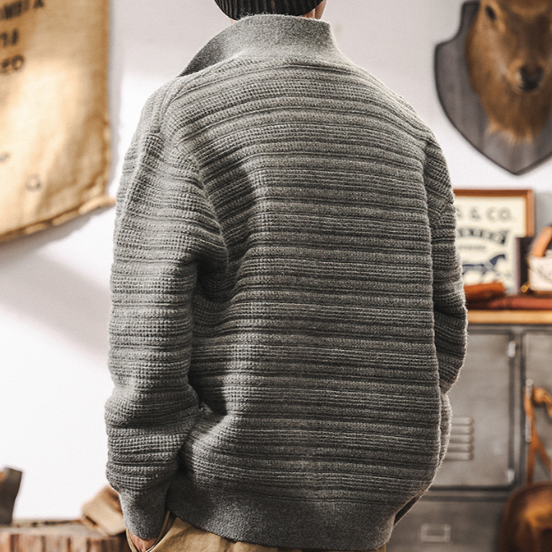 タケル リブニット ボタンカーディガン