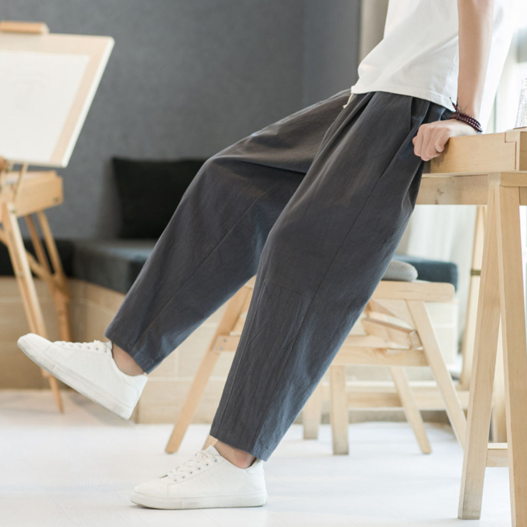 ハル リネンブレンド リラックスパンツ